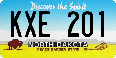 ND license plate KXE201