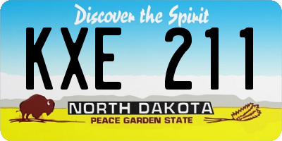 ND license plate KXE211