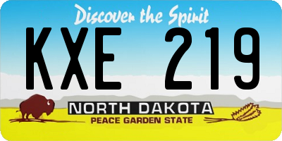 ND license plate KXE219