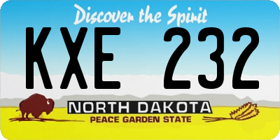 ND license plate KXE232