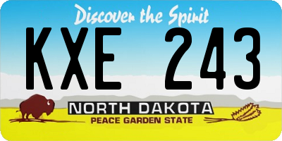 ND license plate KXE243