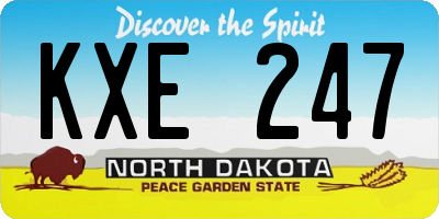 ND license plate KXE247