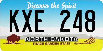ND license plate KXE248