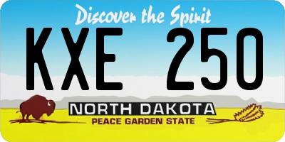 ND license plate KXE250