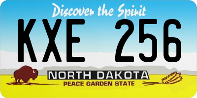 ND license plate KXE256
