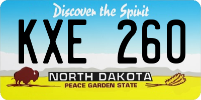 ND license plate KXE260