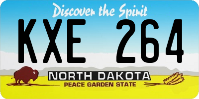 ND license plate KXE264