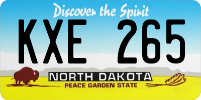 ND license plate KXE265