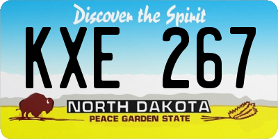 ND license plate KXE267