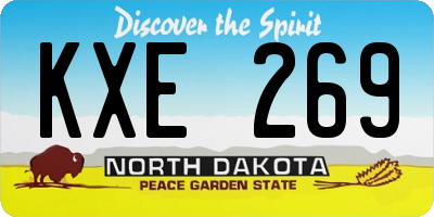 ND license plate KXE269
