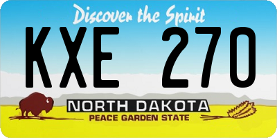ND license plate KXE270