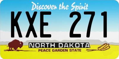 ND license plate KXE271