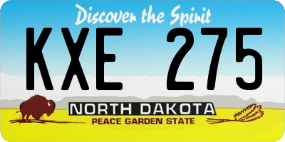 ND license plate KXE275