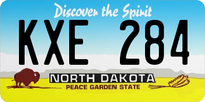 ND license plate KXE284