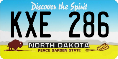 ND license plate KXE286