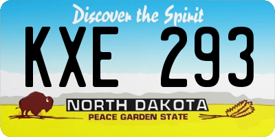 ND license plate KXE293