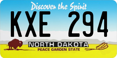 ND license plate KXE294