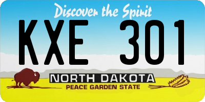 ND license plate KXE301