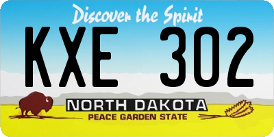 ND license plate KXE302