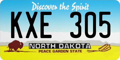 ND license plate KXE305