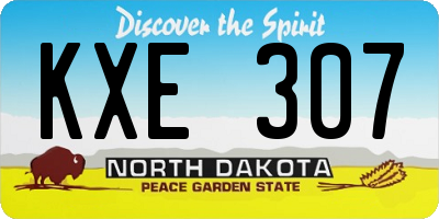ND license plate KXE307