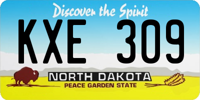 ND license plate KXE309