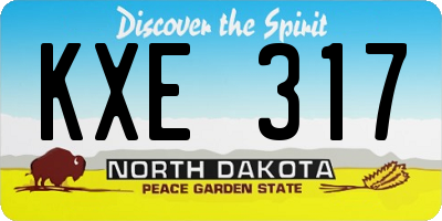 ND license plate KXE317