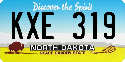 ND license plate KXE319
