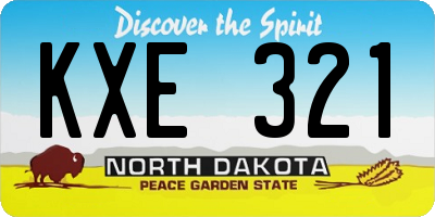 ND license plate KXE321