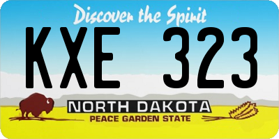 ND license plate KXE323