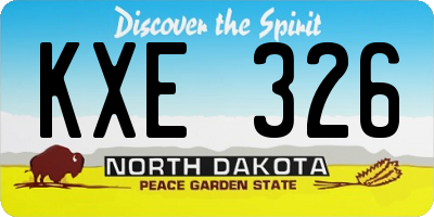 ND license plate KXE326