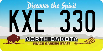 ND license plate KXE330