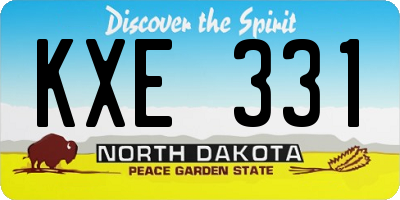 ND license plate KXE331