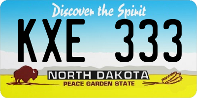 ND license plate KXE333