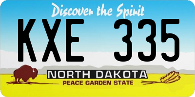 ND license plate KXE335