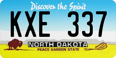 ND license plate KXE337