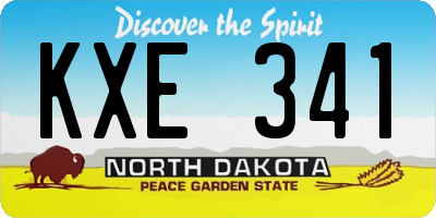 ND license plate KXE341