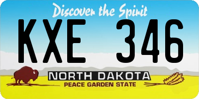 ND license plate KXE346