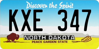 ND license plate KXE347