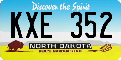ND license plate KXE352