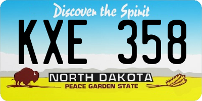 ND license plate KXE358