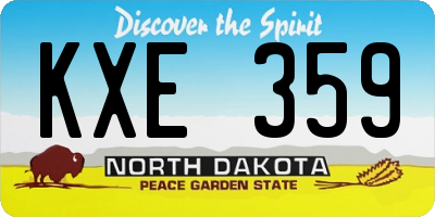 ND license plate KXE359