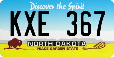 ND license plate KXE367