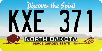ND license plate KXE371