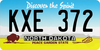 ND license plate KXE372