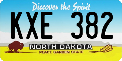 ND license plate KXE382