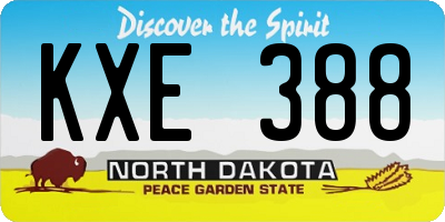 ND license plate KXE388