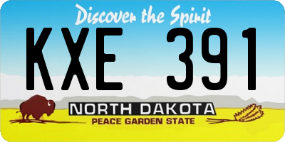 ND license plate KXE391