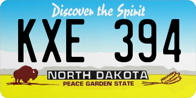 ND license plate KXE394
