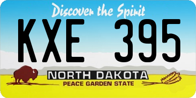 ND license plate KXE395